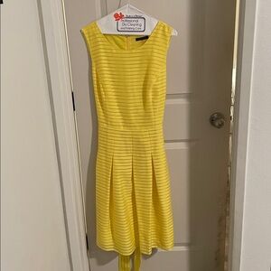 Tommy Hilfiger Yellow Sleeveless Striped Dress